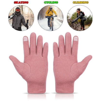 Women’s Winter Warm Gloves for Women | Cute Bow Pink Gloves | Touchscreen Wool Fleece Gloves | Soft & Cozy Winter Wear