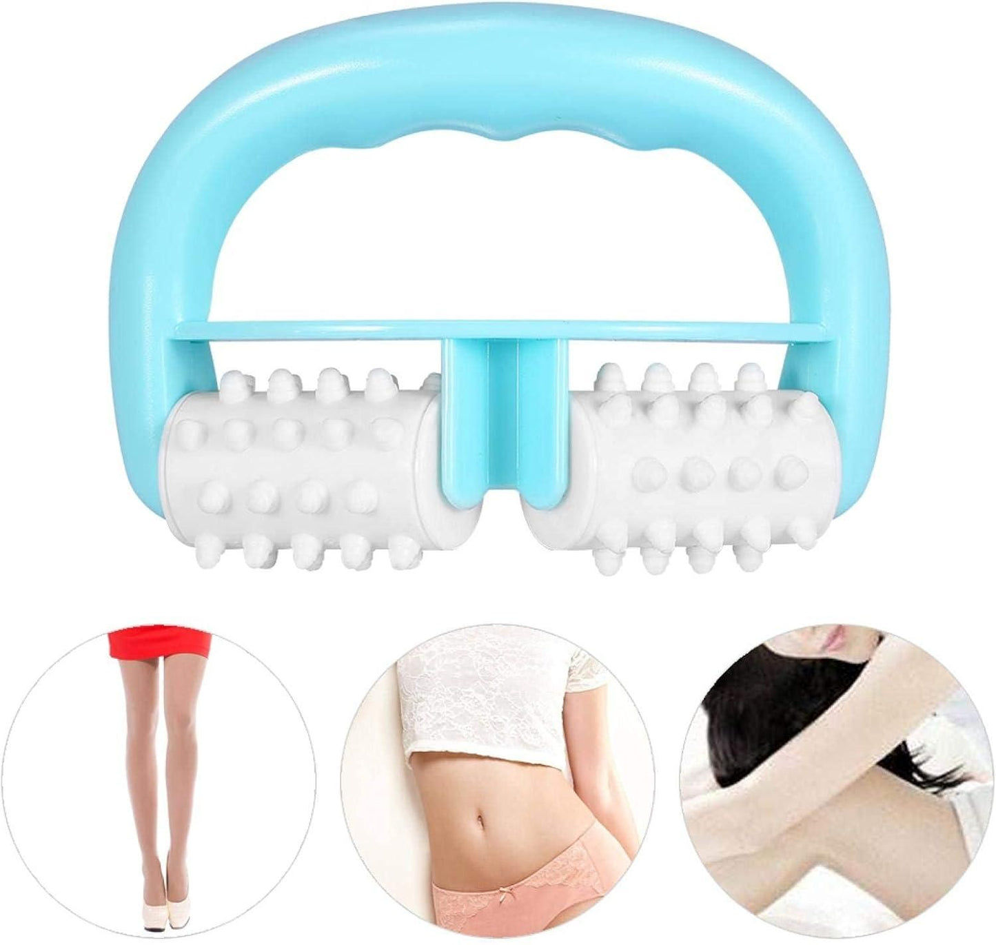Massager Anti Cellulite Body Roller Brush – 2 Piece Set | Muscle Pain Relief, Lymphatic Massage Tool | Random Color